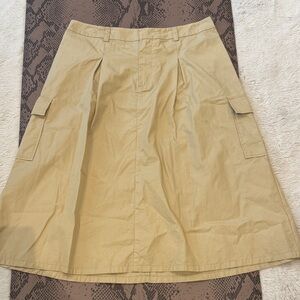 H&M Tan A-Line Cargo Skirt